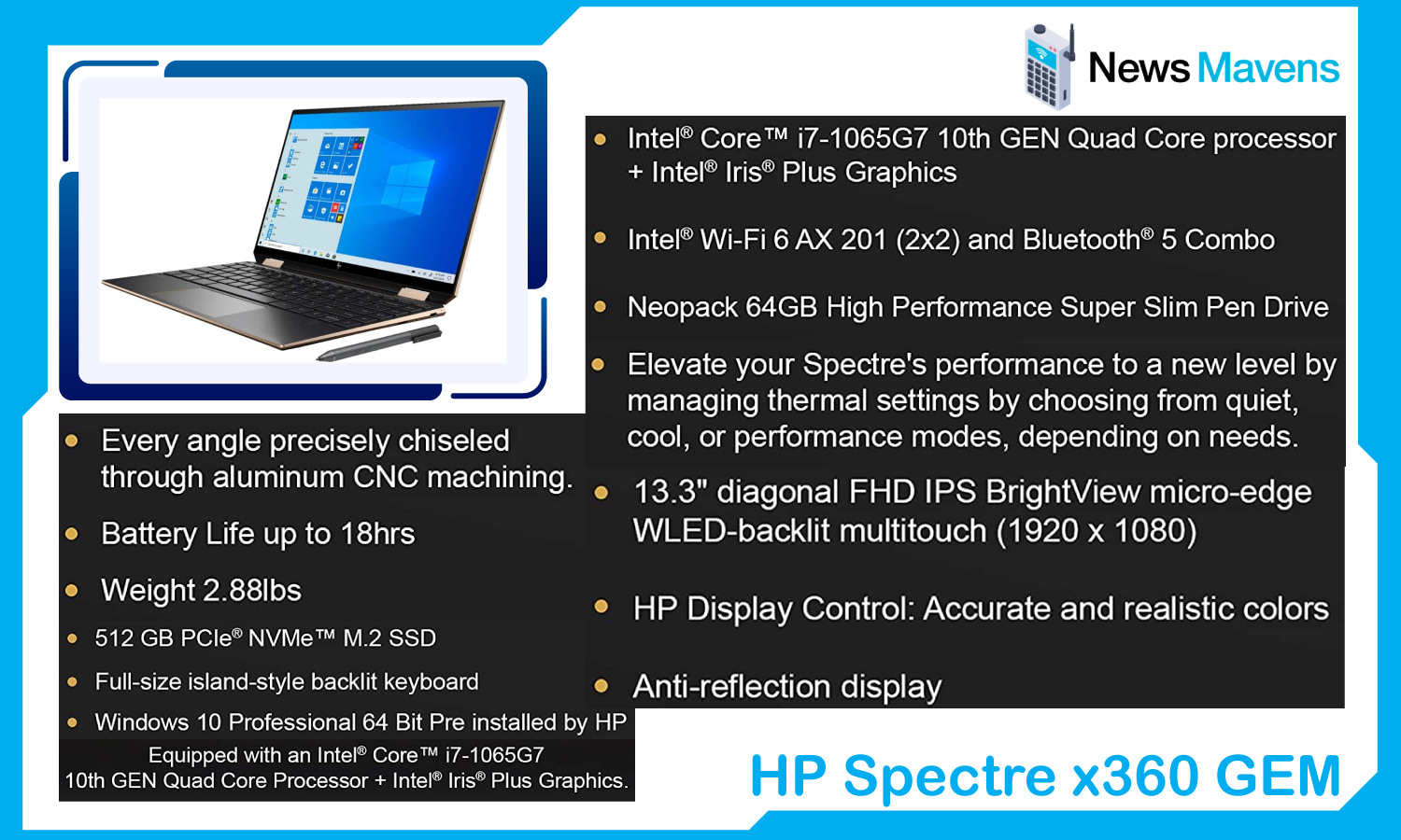 HP Spectre x360 GEM Touch Laptop