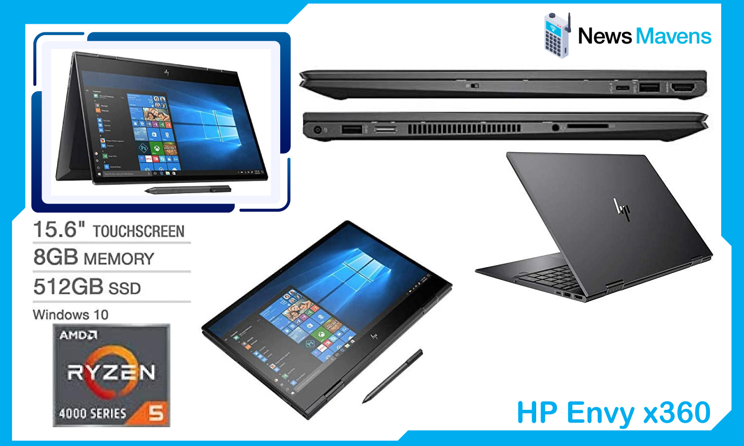 2020 HP Envy X360 2-in-1 Touchscreen Laptop