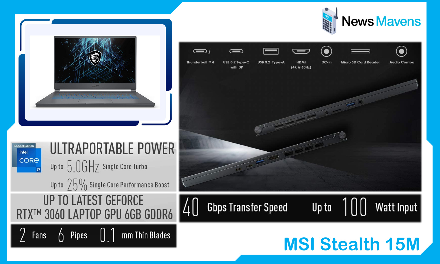 MSI Stealth 15M Laptop With Backlit Keyboard